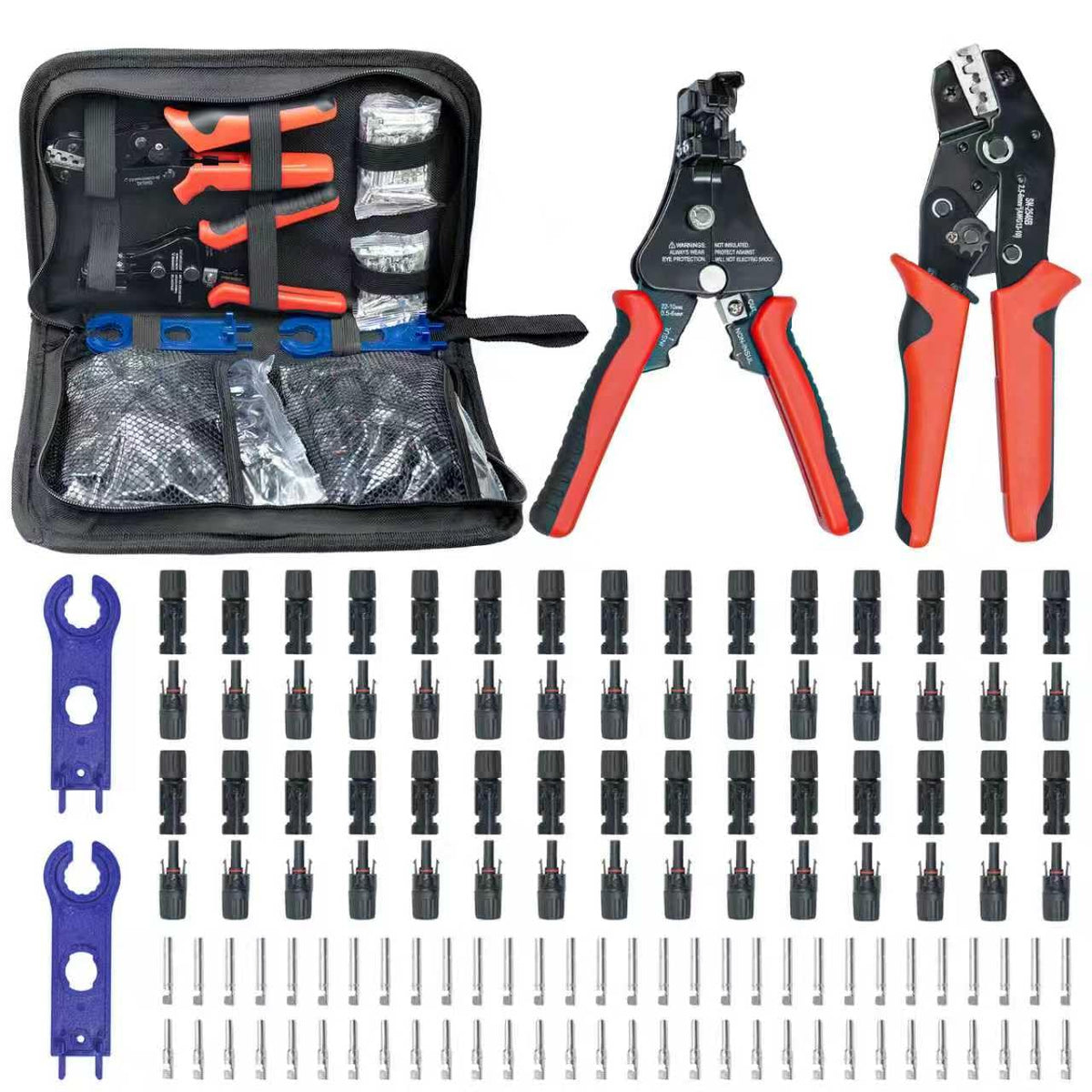 JUYLTOOL estuche abierto con kit de 60 piezas para conexión solar, organización portátil