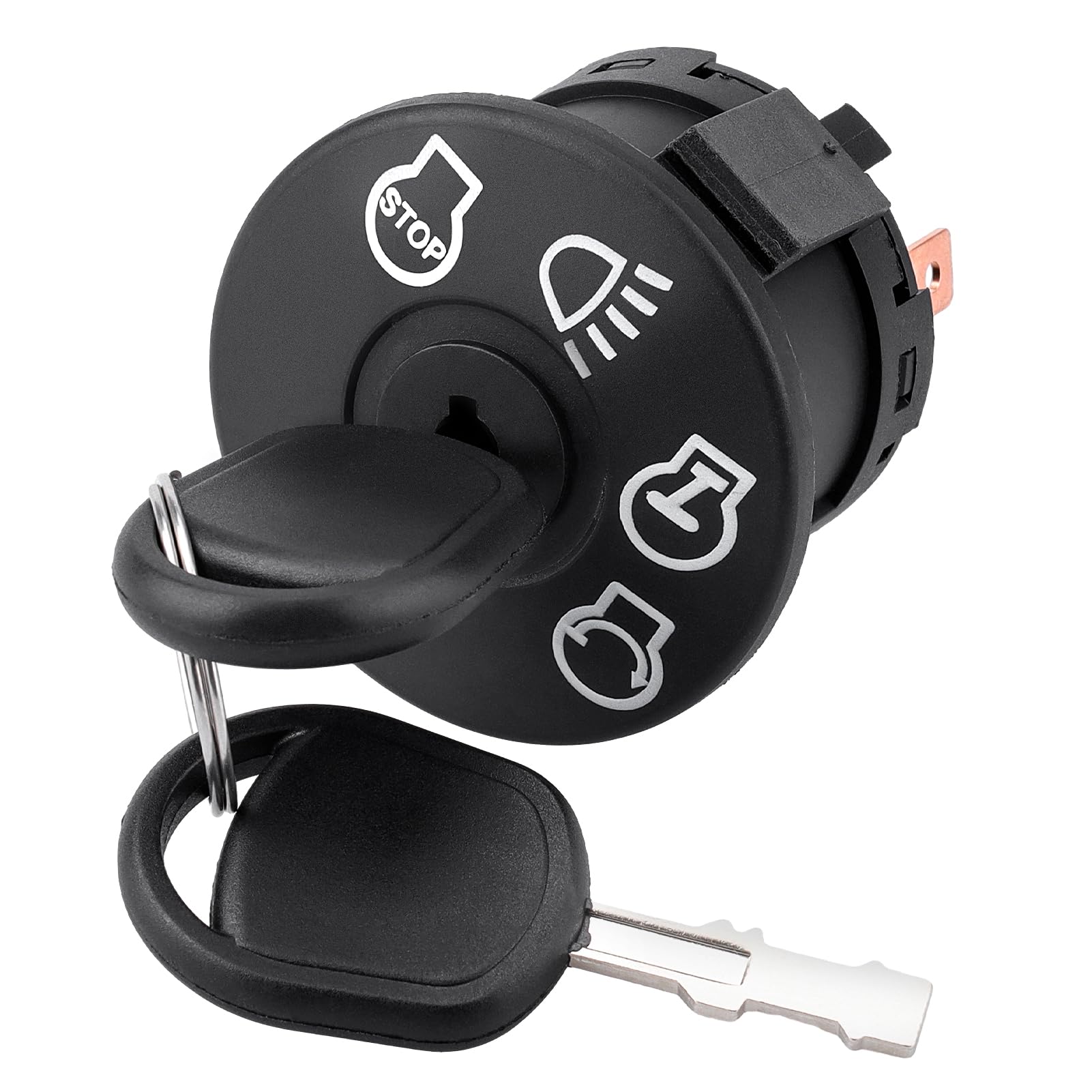 Kabing interruptor frontal mostrando carcasa y eje de llave, reemplazo confiable