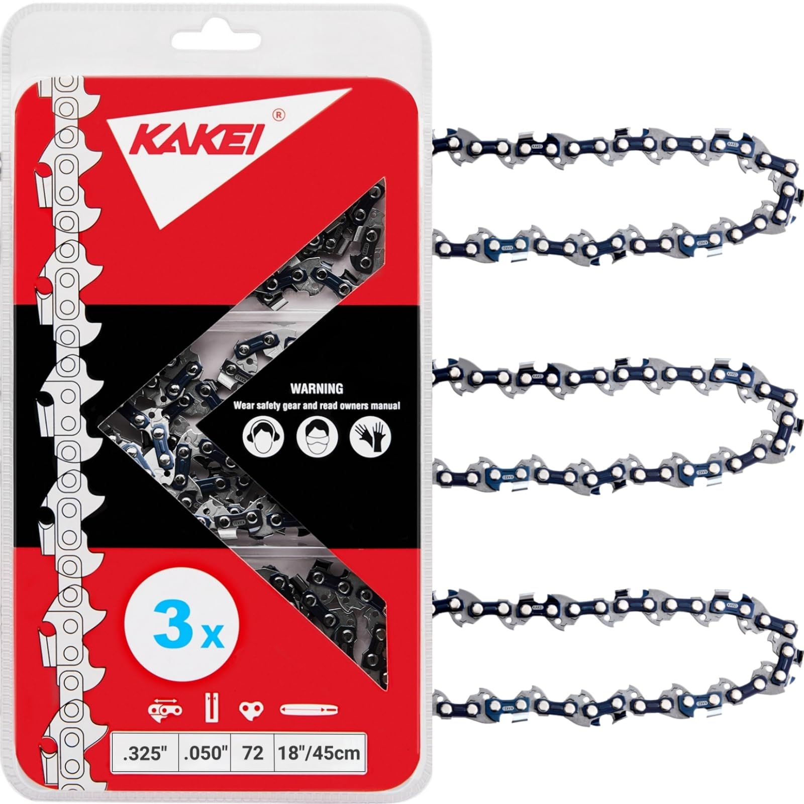 KAKEI cadena frontal envasada mostrando compatibilidad y beneficio durabilidad