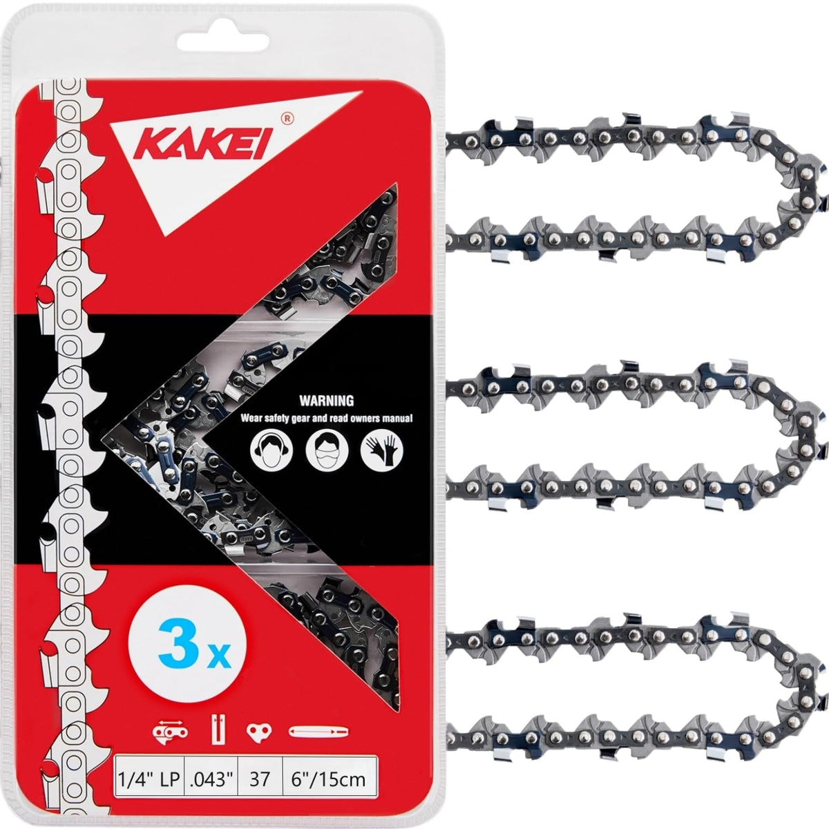 KAKEI paquete frontal de 3 cadenas 6 pulgadas para reemplazo duradero