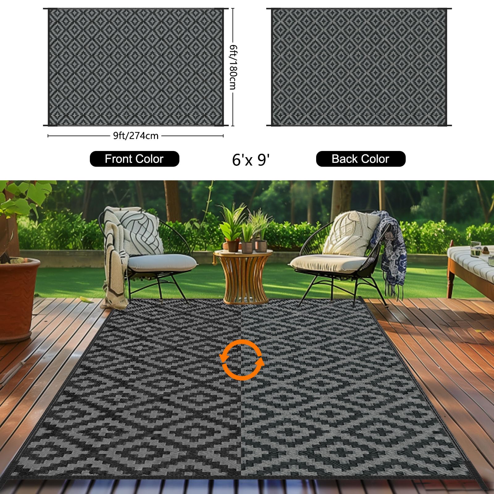 Kalafun reversibilidad mostrando ambos patrones, versatilidad decorativa