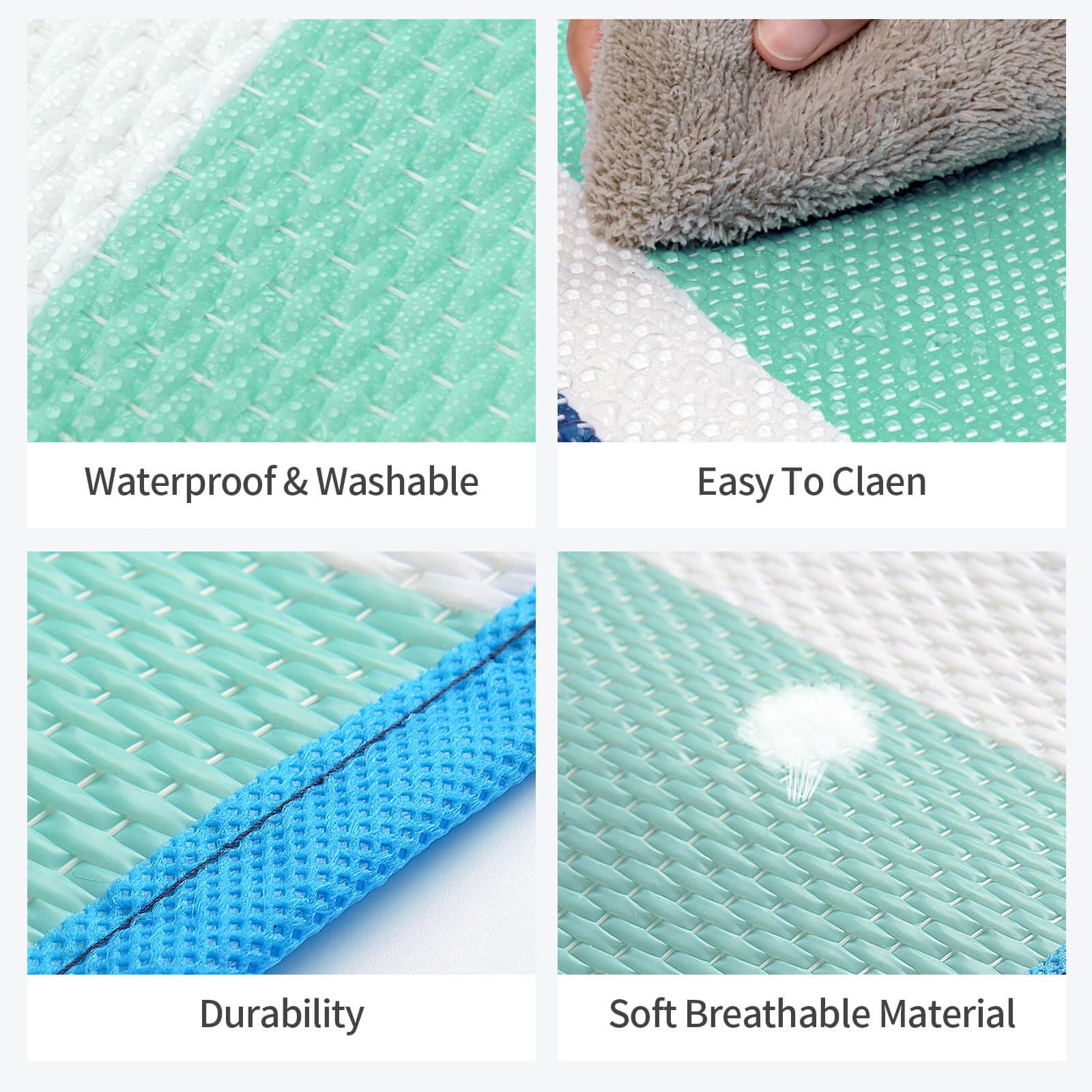 Kalafun alfombra junto a silla para comparar tamaño práctico