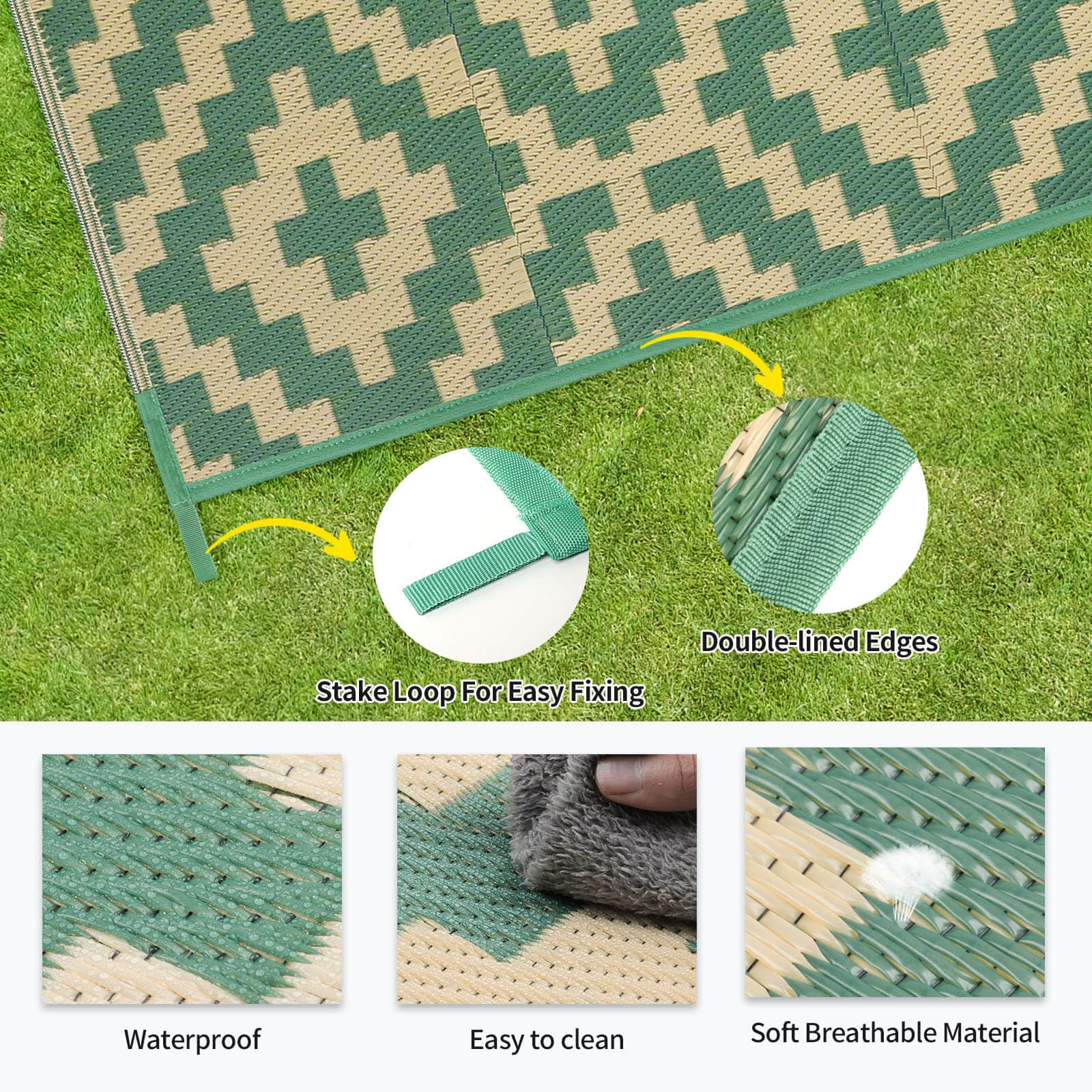 Kalafun etiqueta con material y consejos de cuidado visible para mantenimiento