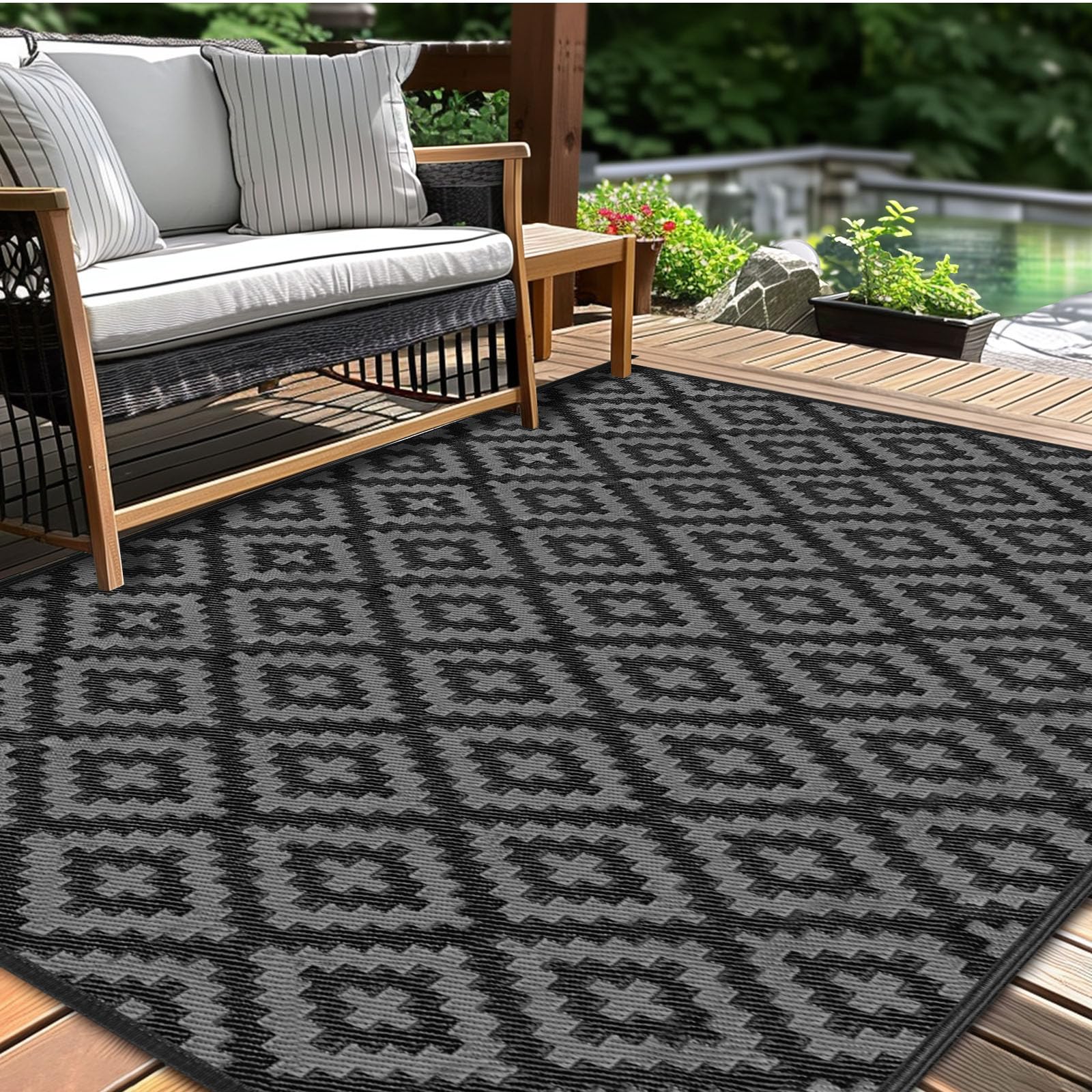 Kalafun alfombra frontal 4x6 ft, define espacios exteriores con estilo