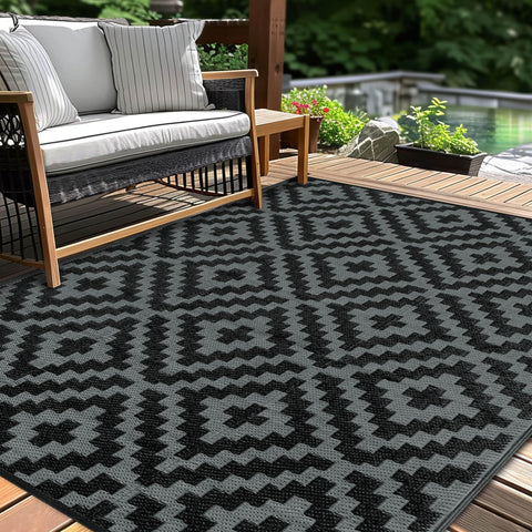 Kalafun vista frontal de la alfombra 6x9, añade estilo al patio
