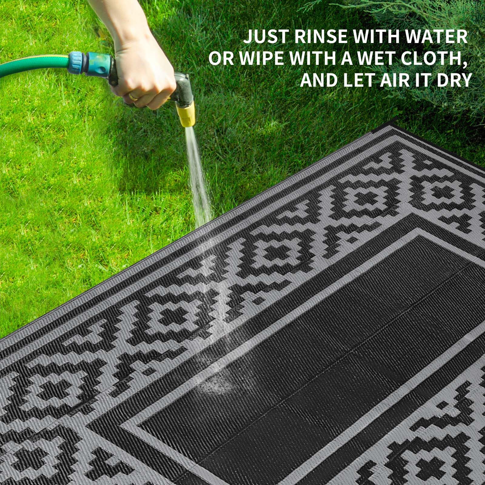 Kalafun alfombra reversible mostrando ambos patrones y versatilidad