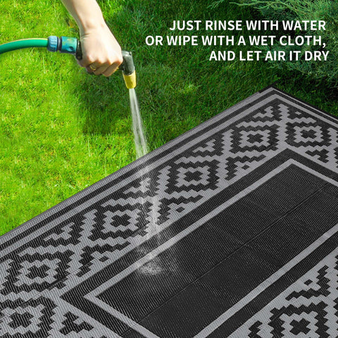 Kalafun alfombra reversible mostrando ambos patrones y versatilidad