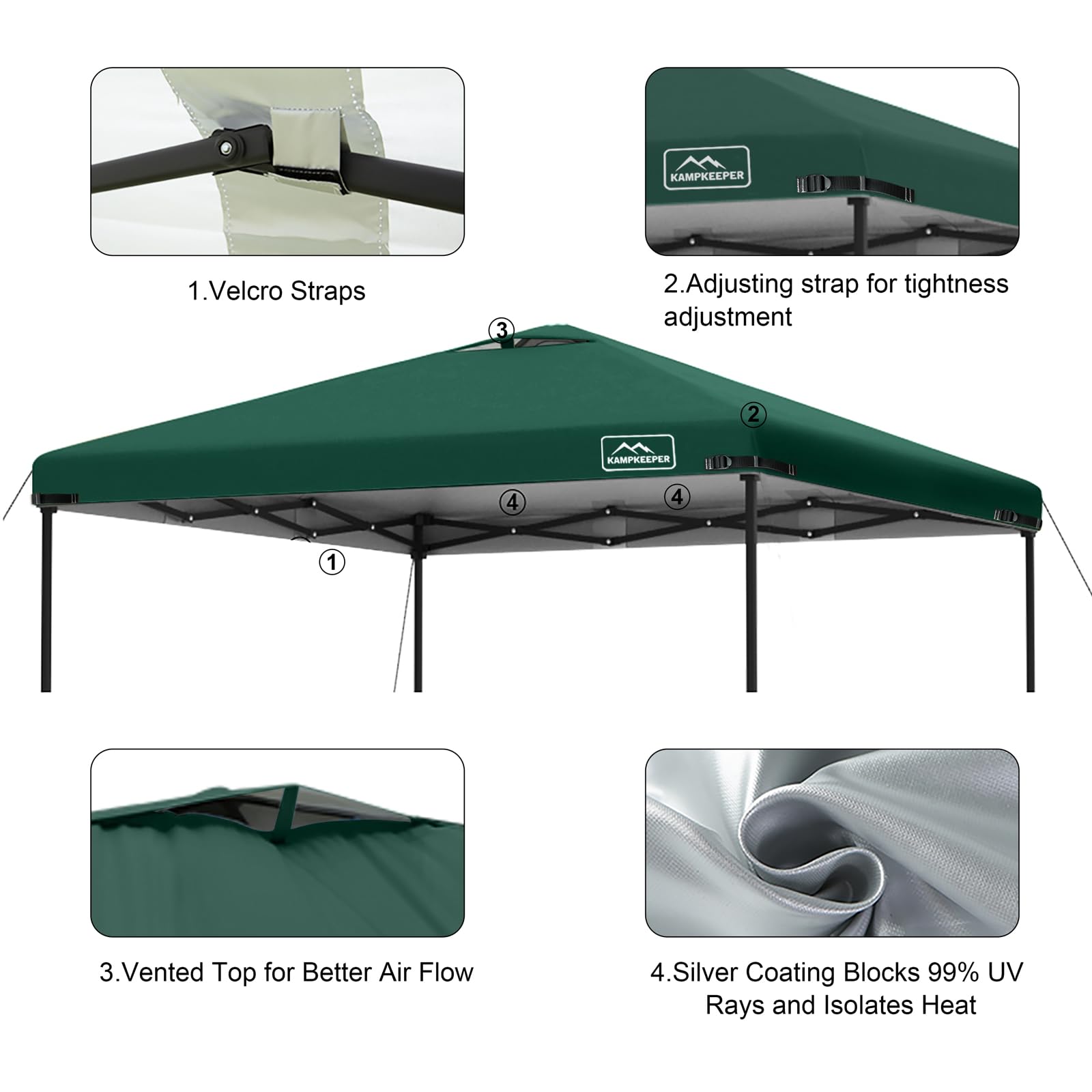 KAMPKEEPER toldo 10x10 en uso en feria protegiendo vendedores
