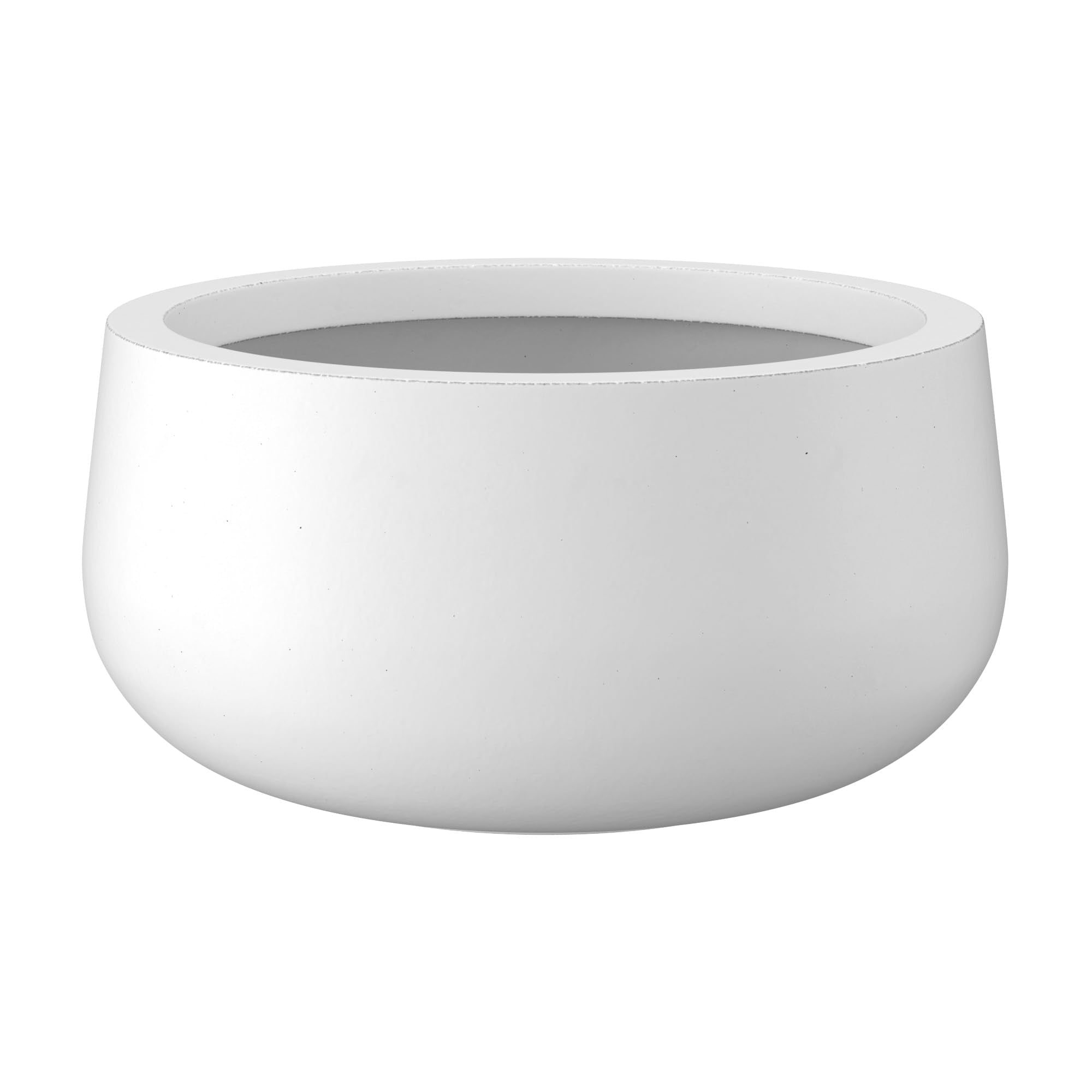 Kante vista frontal de la maceta blanca mostrando diseño elegante y estabilidad