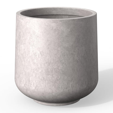 Kante maceta frontal gris mostrando diseño elegante y durabilidad