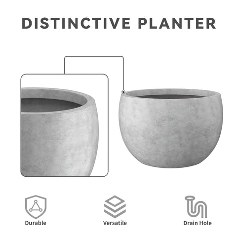 Kante maceta vista lateral mostrando curvas, añade elegancia minimalista