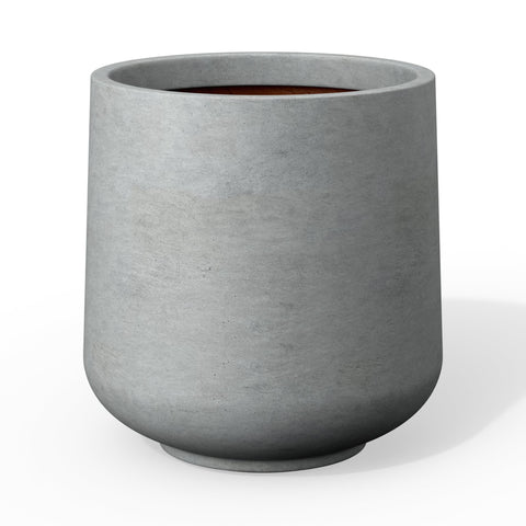 Kante maceta frontal gris claro mostrando diseño elegante y beneficio estético