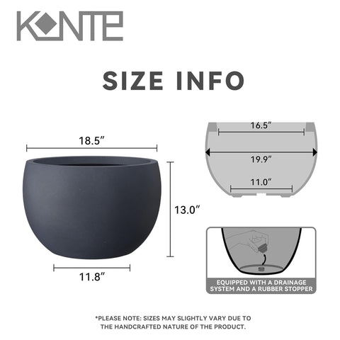 Kante vista superior con sustrato que muestra amplio espacio para raíces