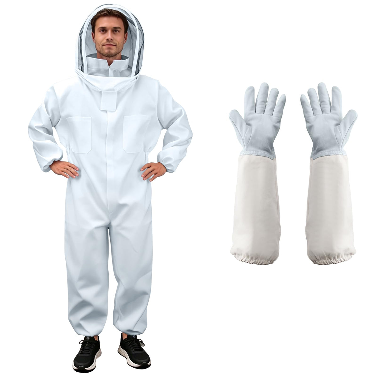 KANYO-AUTO traje frontal mostrando protección completa y cobertura