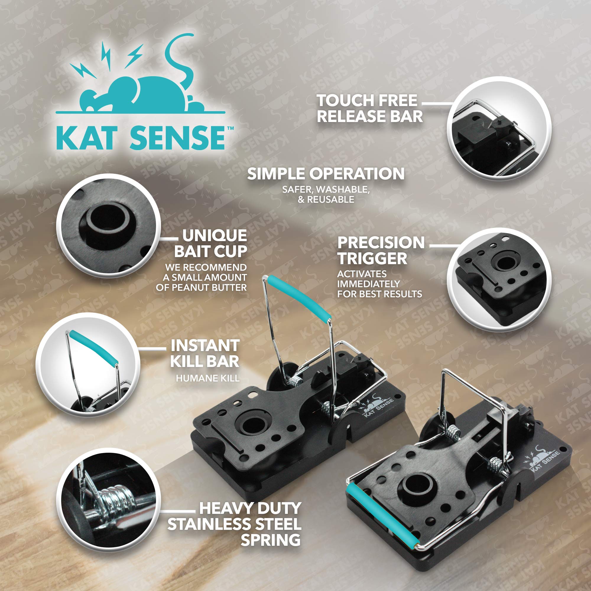 Kat Sense detalle de la barra de acero, asegura cierre rápido