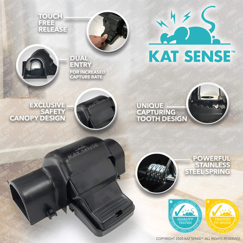 Kat Sense primer plano del túnel diseñado para guiar al roedor y reducir activaciones accidentales