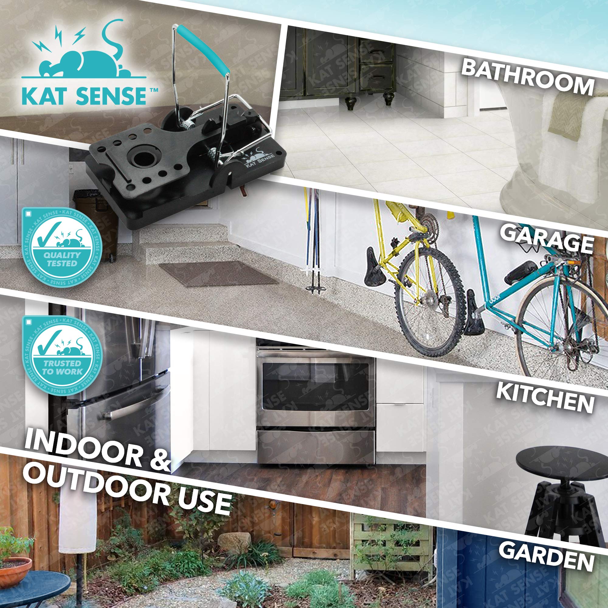 Kat Sense trampa en jardín protegida, resistente a exteriores