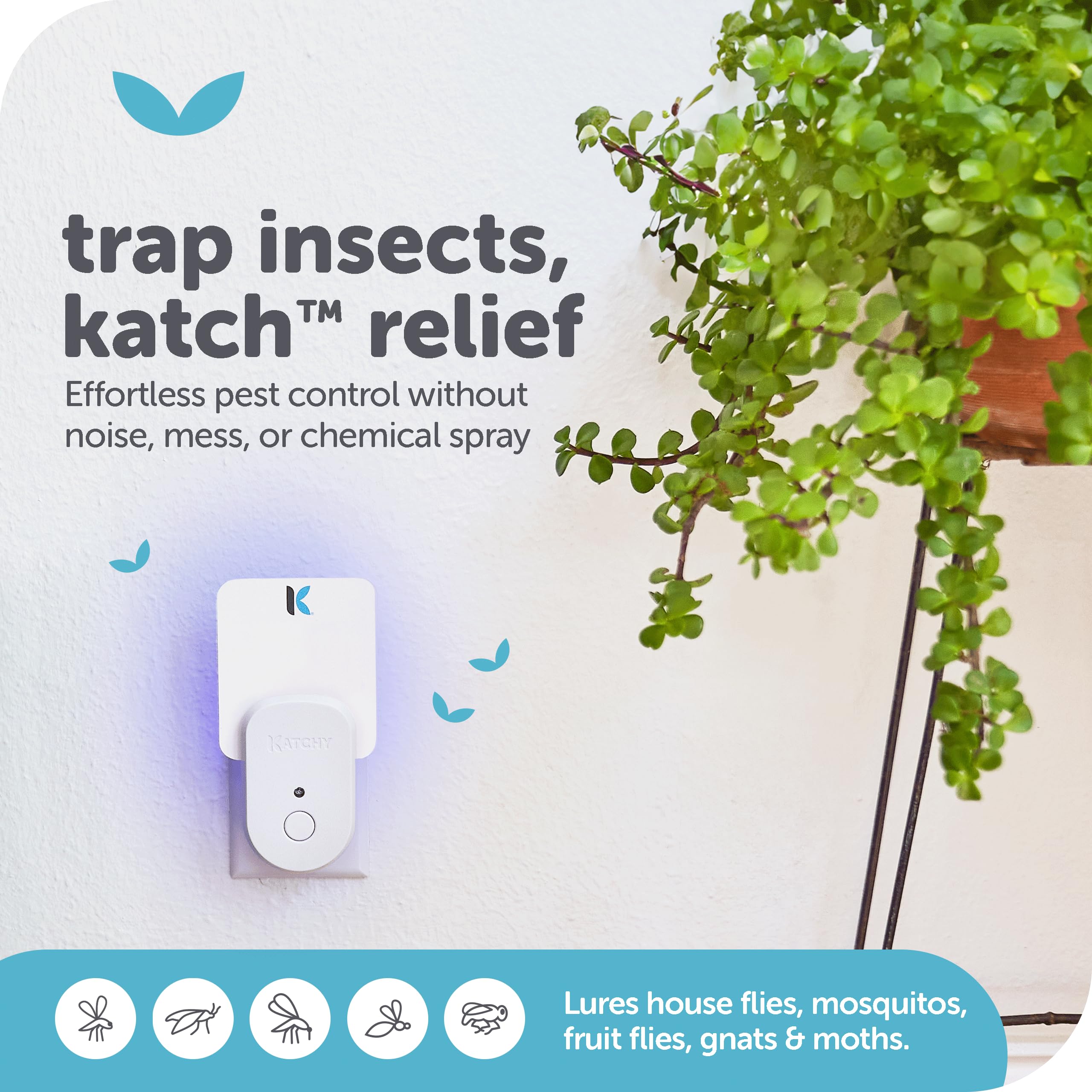 KATCHY detalle de la luz azul que atrae insectos eficazmente