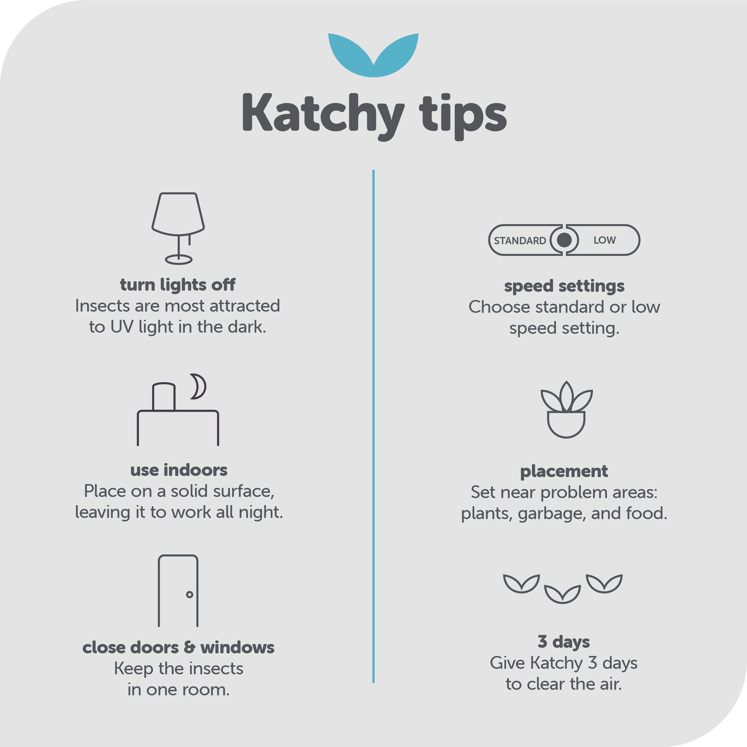 KATCHY en uso sobre encimera de cocina atrapando mosquitas de la fruta