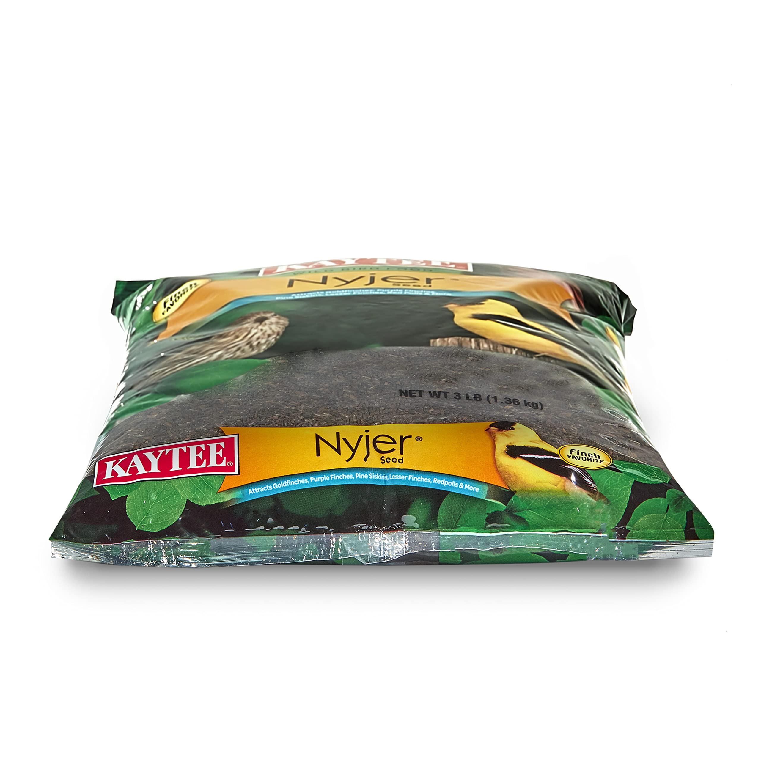 Kaytee goldfinch alimentándose de Nyjer en comedero, observación fácil