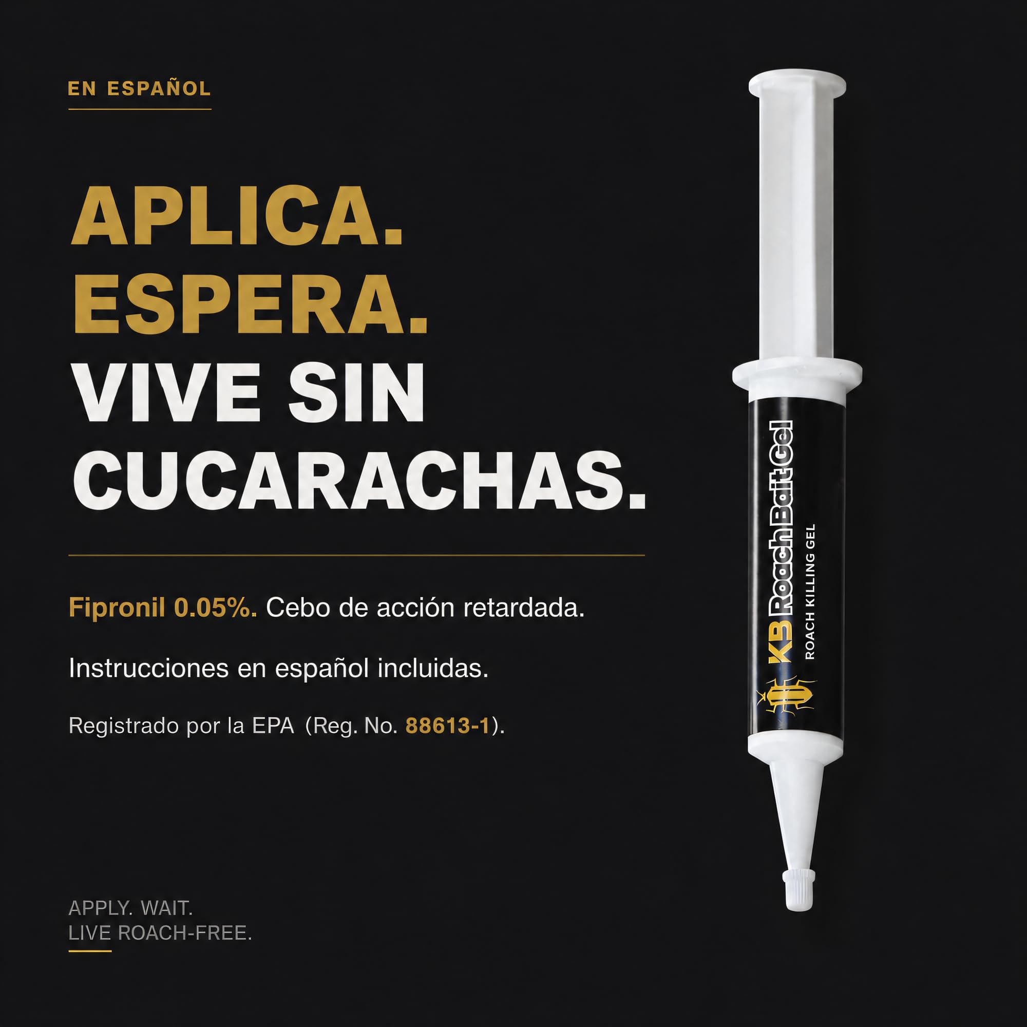 KB Roach Bait Gel etiqueta con registro EPA, respaldo regulatorio claro