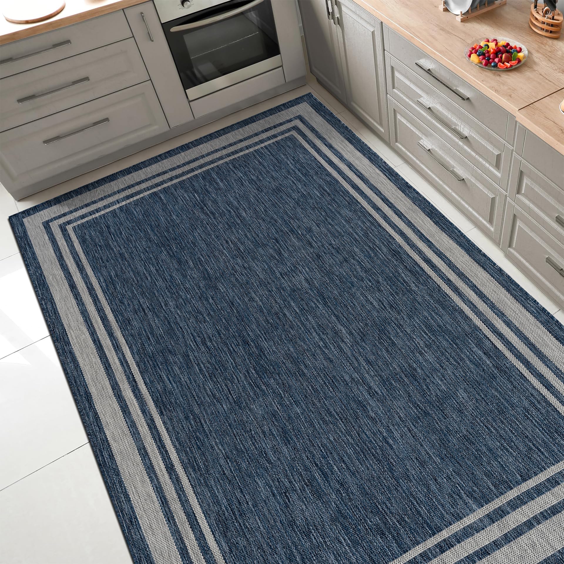 Keen Home Design alfombra en porche con mesa, aporta estilo y resistencia a la intemperie