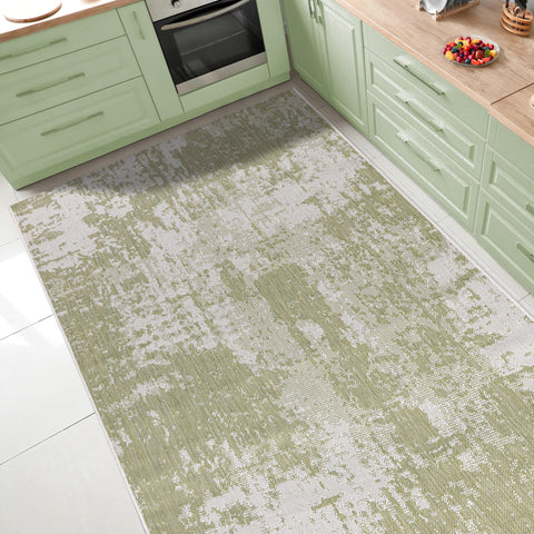 Keen Home Design alfombra colocada en porche mostrando resistencia a la intemperie