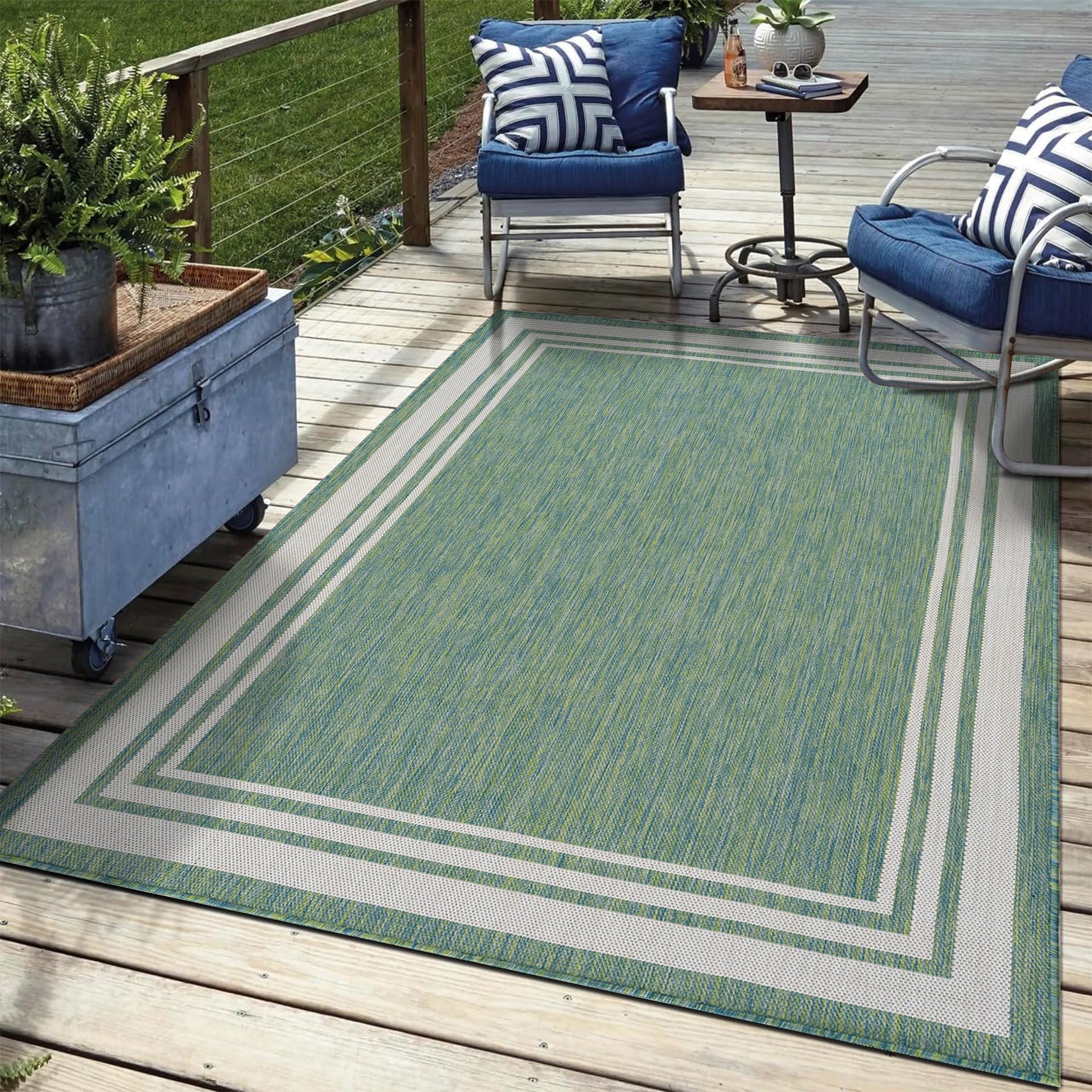 Keen Home Design vista frontal de la alfombra 3x5 mostrando el diseño y resistencia