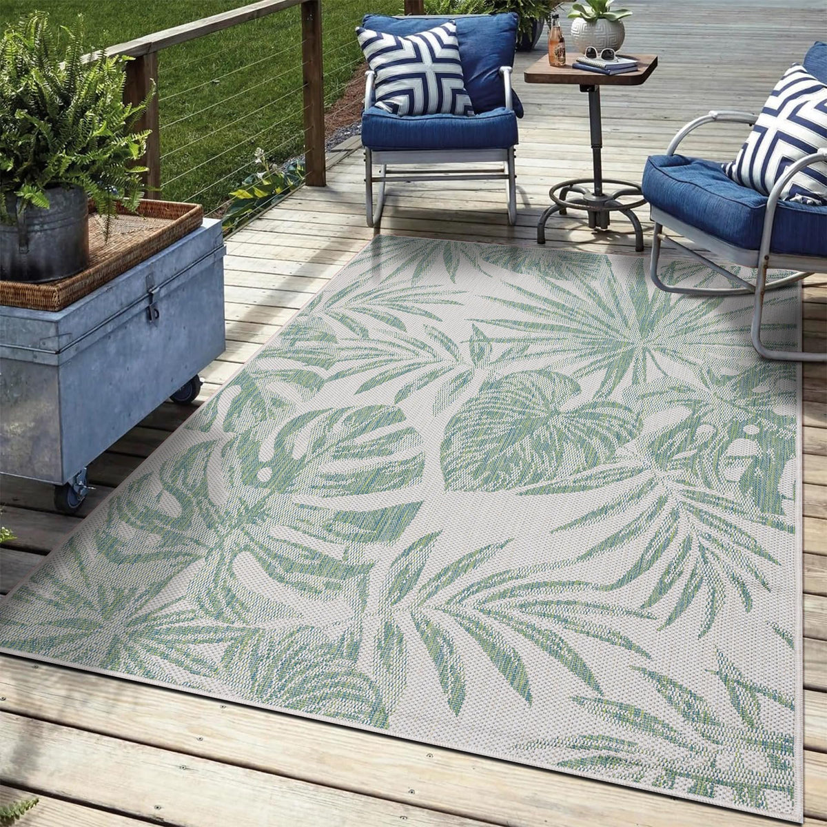Keen Home Design vista frontal de la alfombra exterior, aspecto acogedor