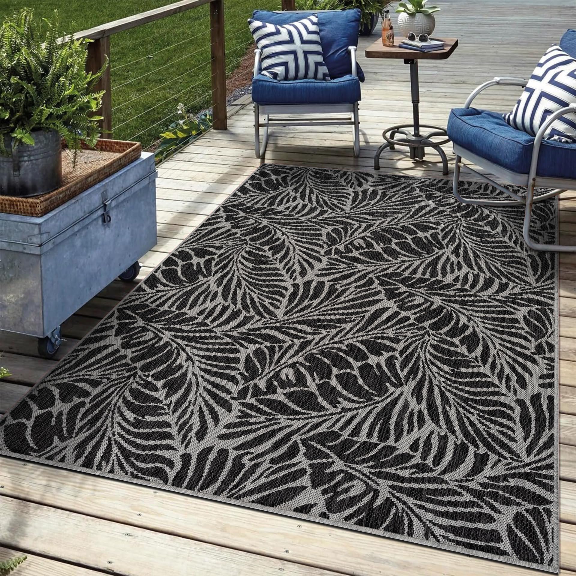 Keen Home Design vista frontal de la alfombra 4x6 mostrando diseño y colores duraderos