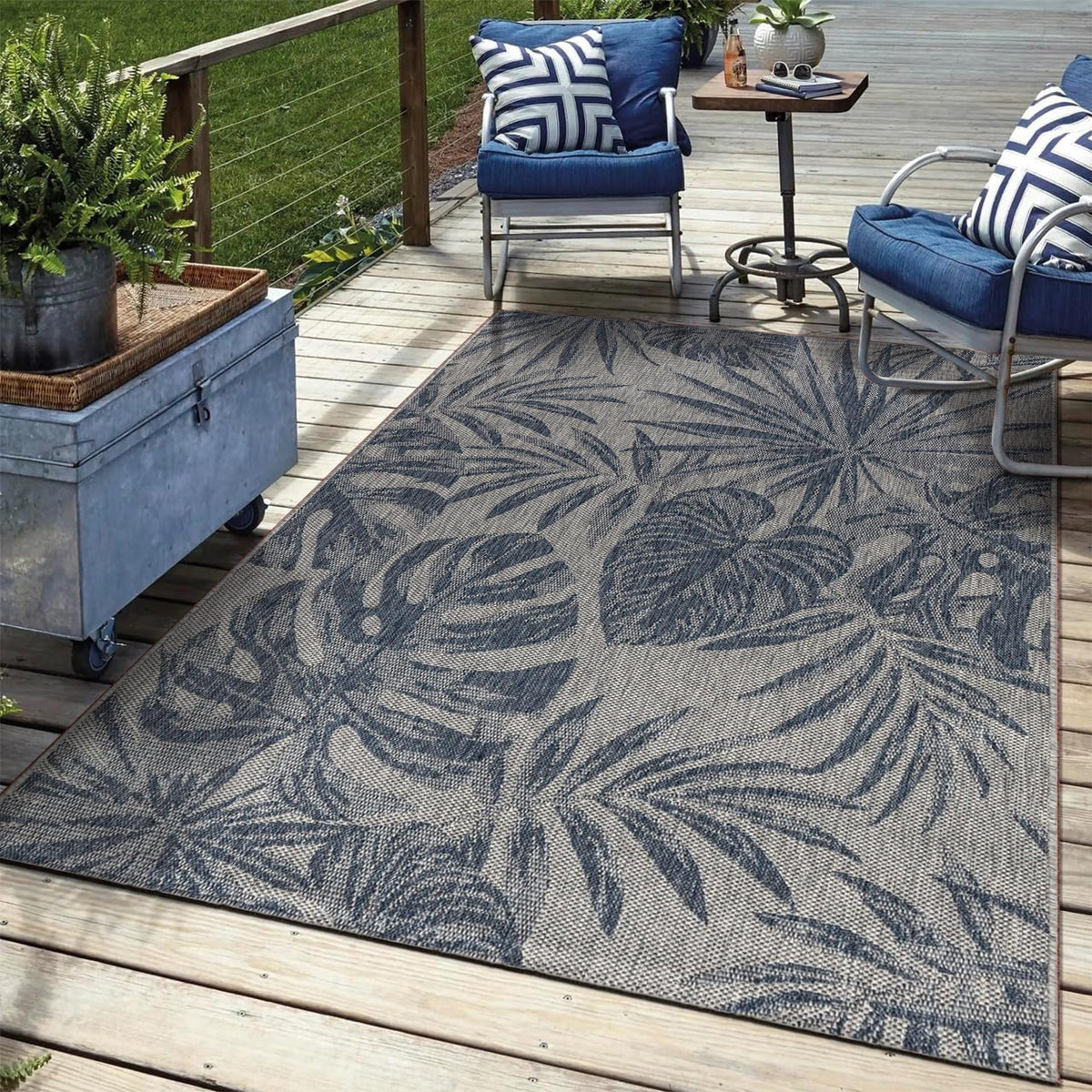 Keen Home Design vista frontal de la alfombra exterior mostrando diseño y protección