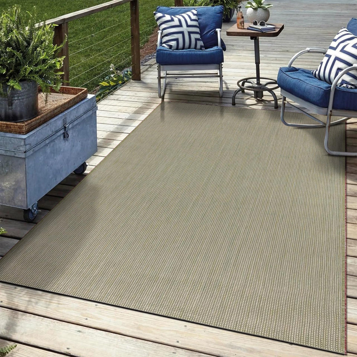 Keen Home Design alfombra frontal 3x5 mostrando diseño y borde, resistente al exterior