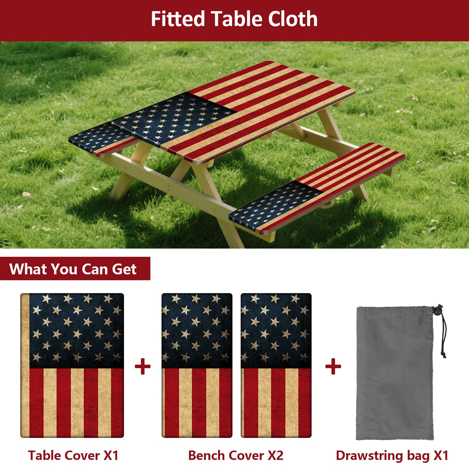 KENOBEE funda colocada en mesa de picnic exterior ideal para celebraciones