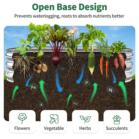 Kesfitt interior mostrando 12 pulgadas de profundidad útil para cultivo productivo