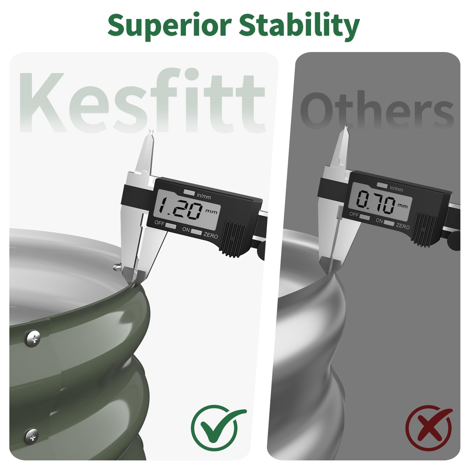 Kesfitt vista inferior abierta que facilita drenaje natural y raíces saludables