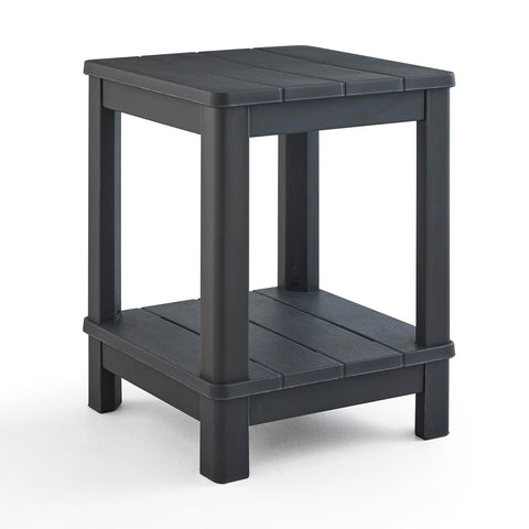 Keter mesita lateral Graphite vista frontal, equilibrio entre estilo y función