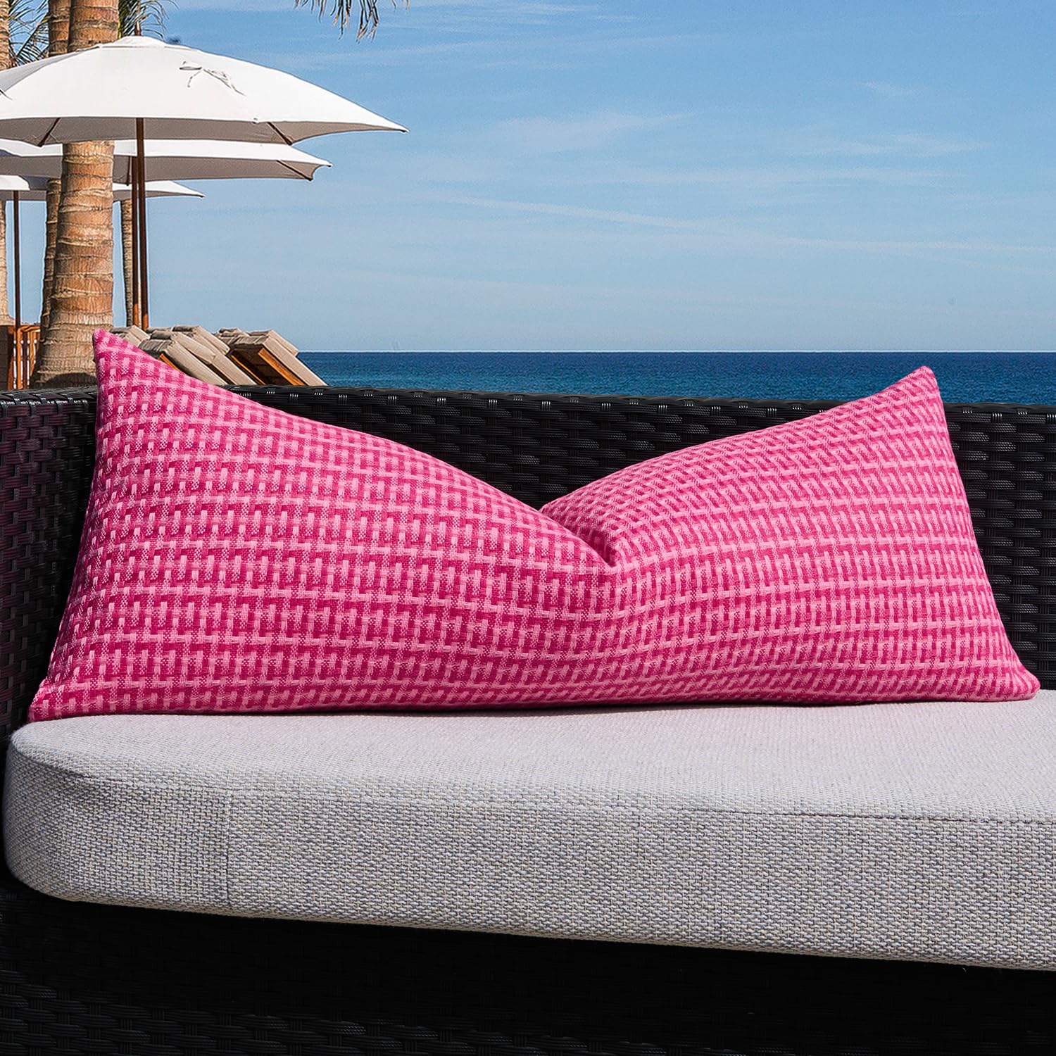 Kevin Textile vista frontal de la funda rosa fucsia mostrando color vibrante y protección
