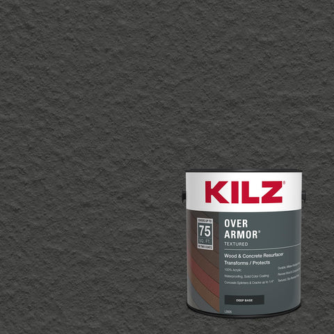 KILZ bote frontal mostrando color Black Olive y etiqueta visible, ideal para renovación