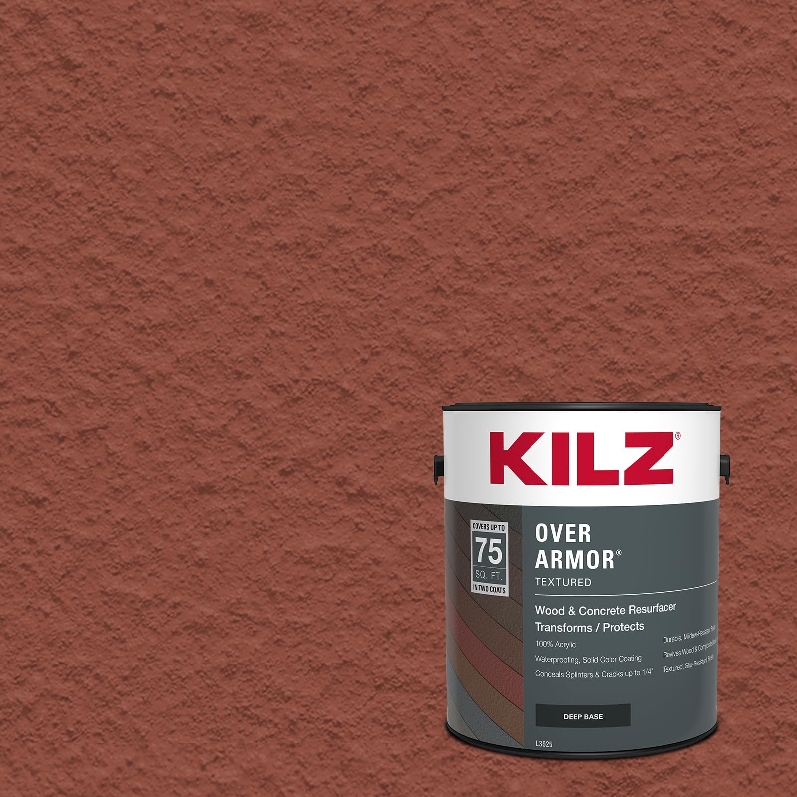 KILZ envase frontal mostrando el color Redwood y la marca