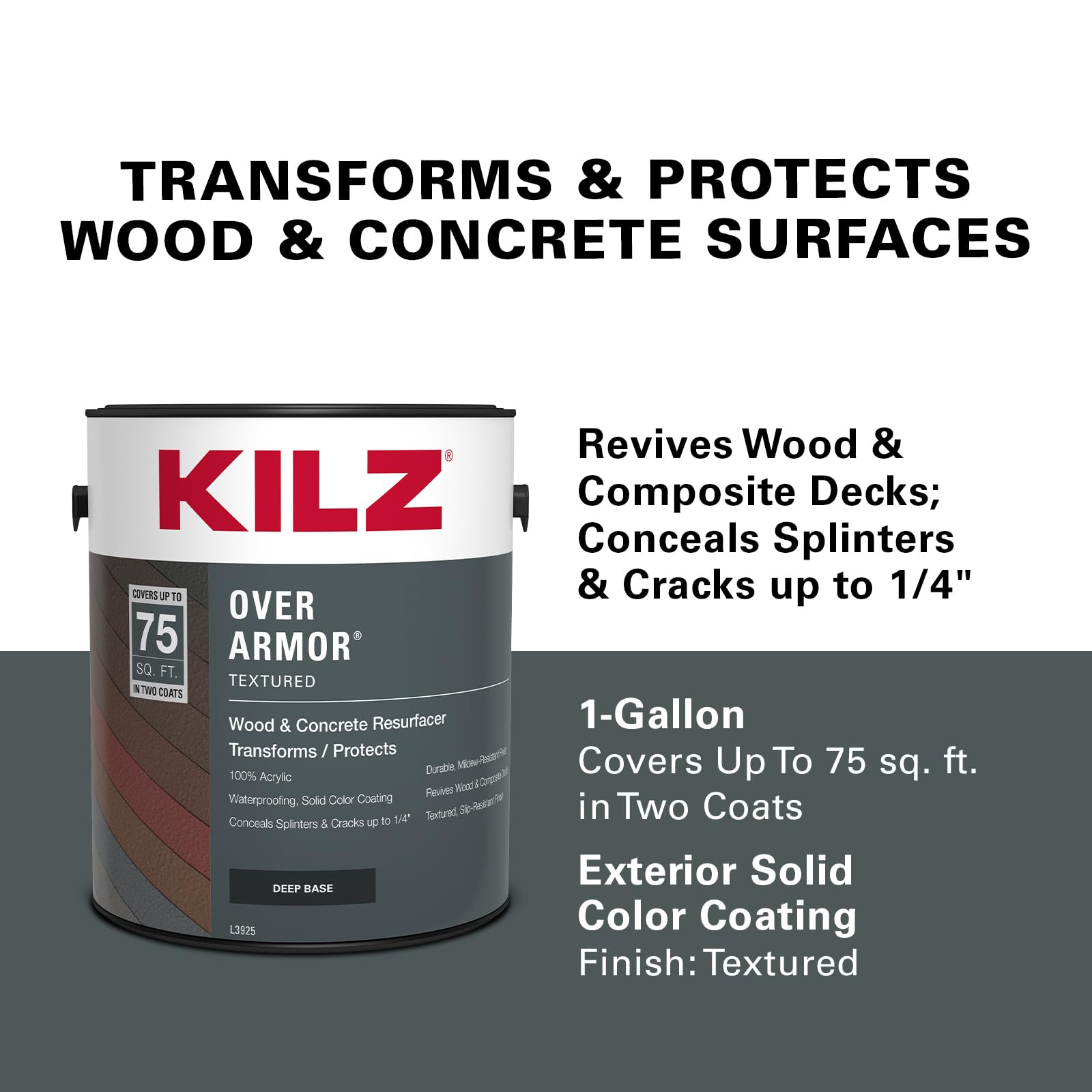 KILZ Over Armor primer plano de la textura texturizada para mayor agarre