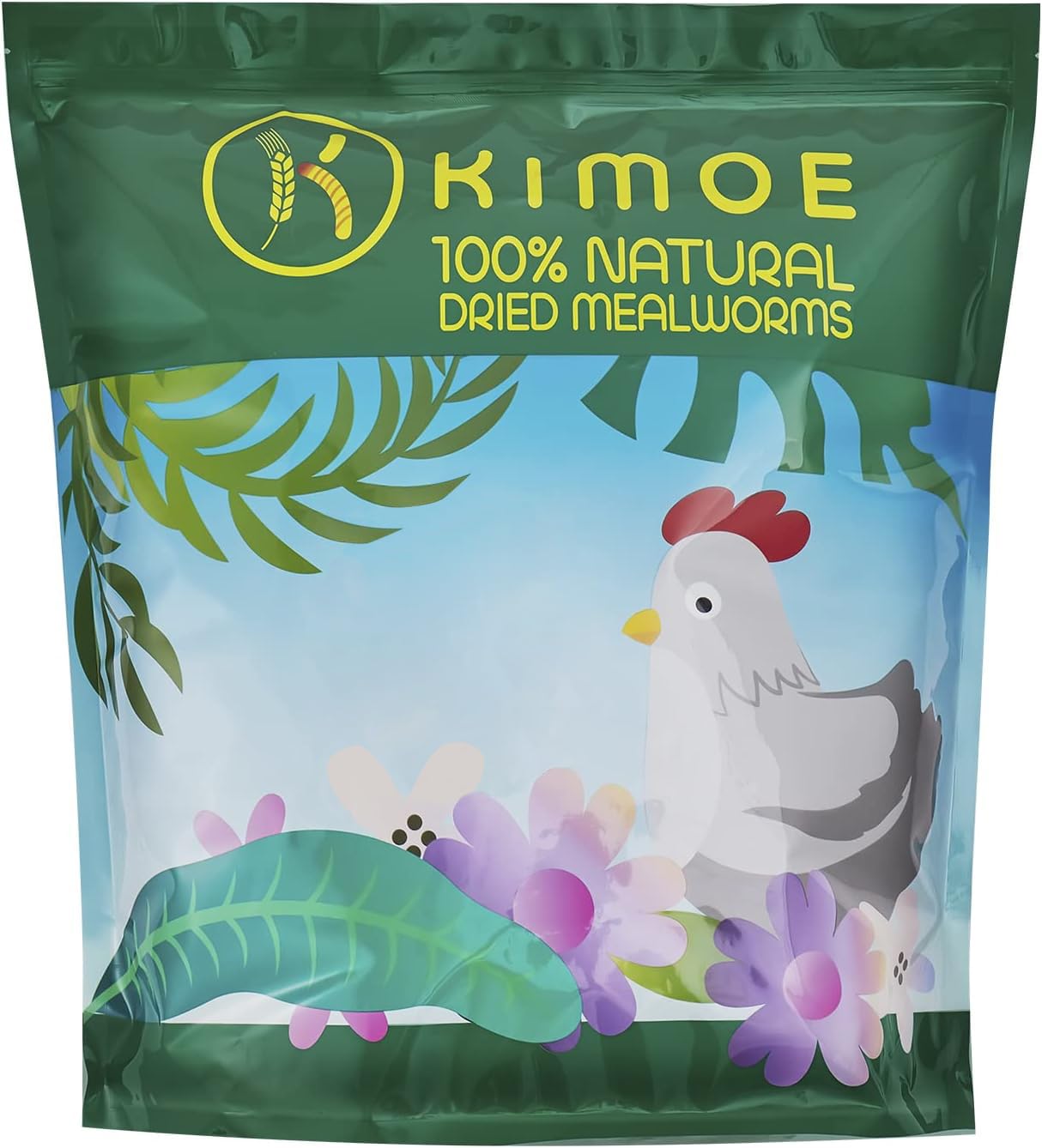 kimoe bolsa frente mostrando 5 lb y ventaja almacenamiento prolongado