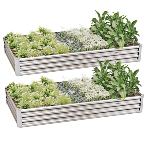 Kinddeer vista frontal del pack de dos jardineras, amplia área de cultivo