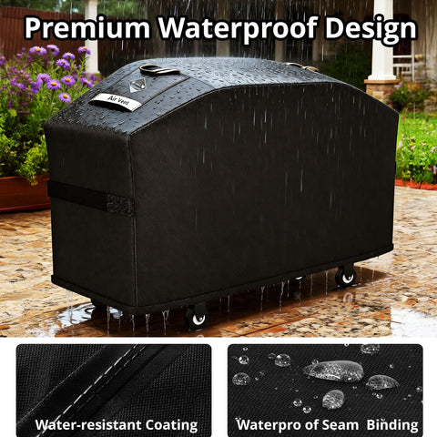 KINGLY funda cubriendo parrilla bajo lluvia para protección total