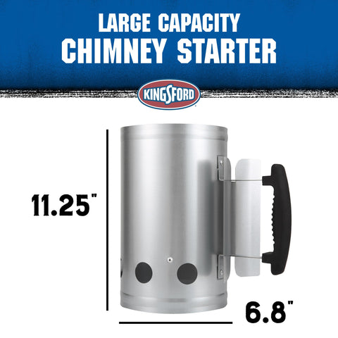Kingsford chimenea llena de briquetas demostrando gran capacidad