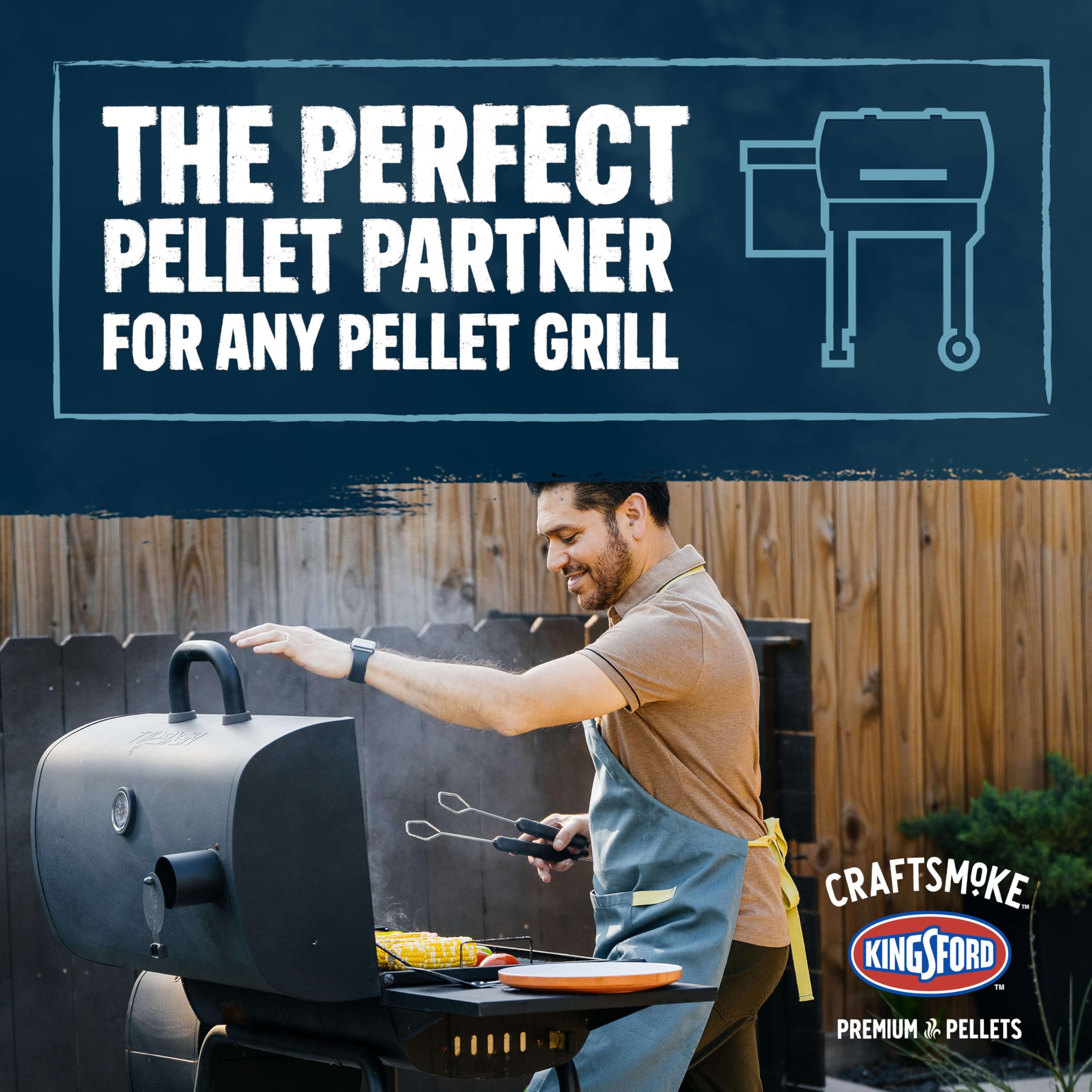 Kingsford Craftsmoke en parrilla en uso aporta humo equilibrado al alimento