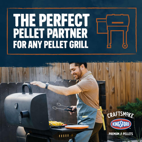Kingsford pellets en tolva demostrando compatibilidad con parrillas