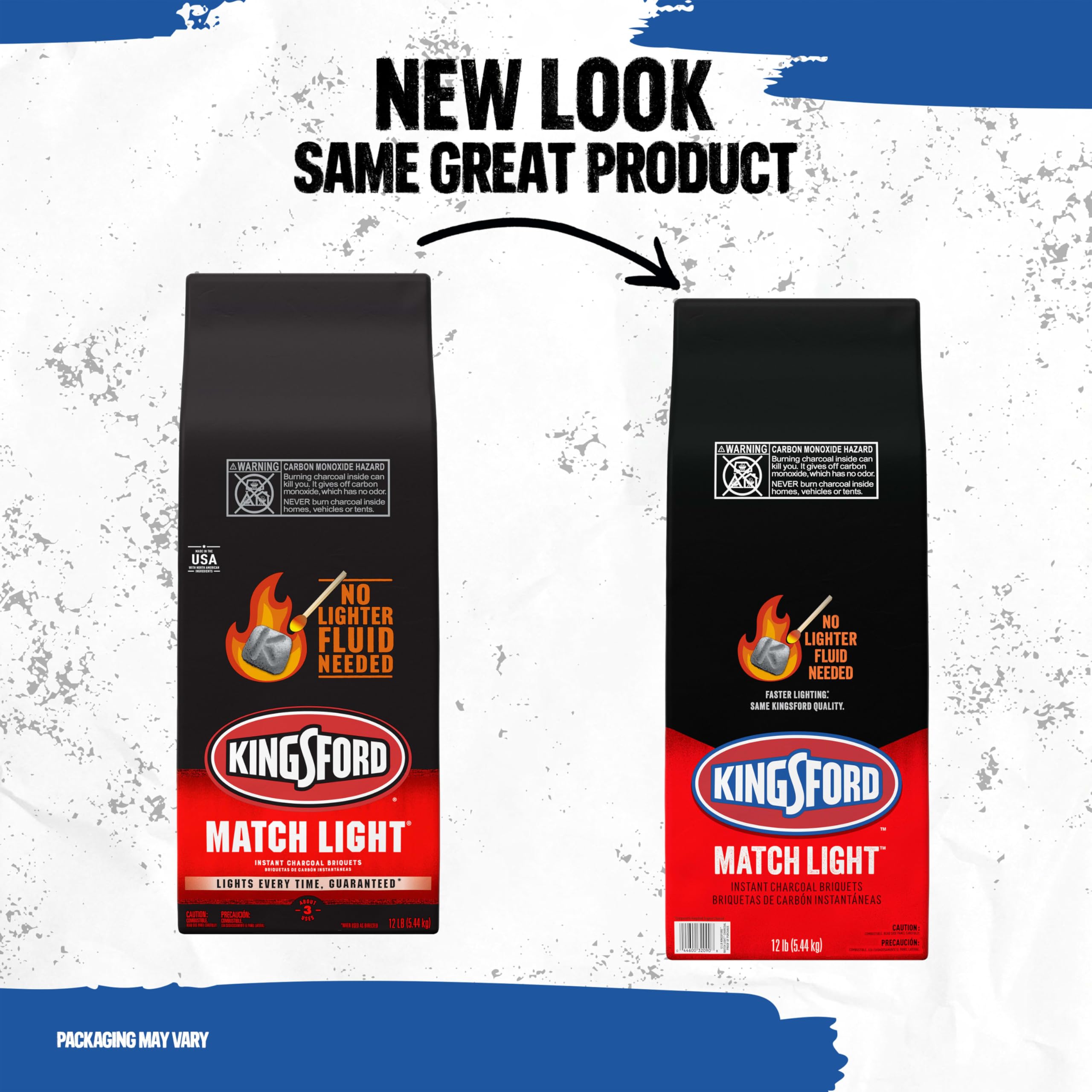 Kingsford primer plano de la textura de la briqueta mostrando ranuras Sure Fire Grooves