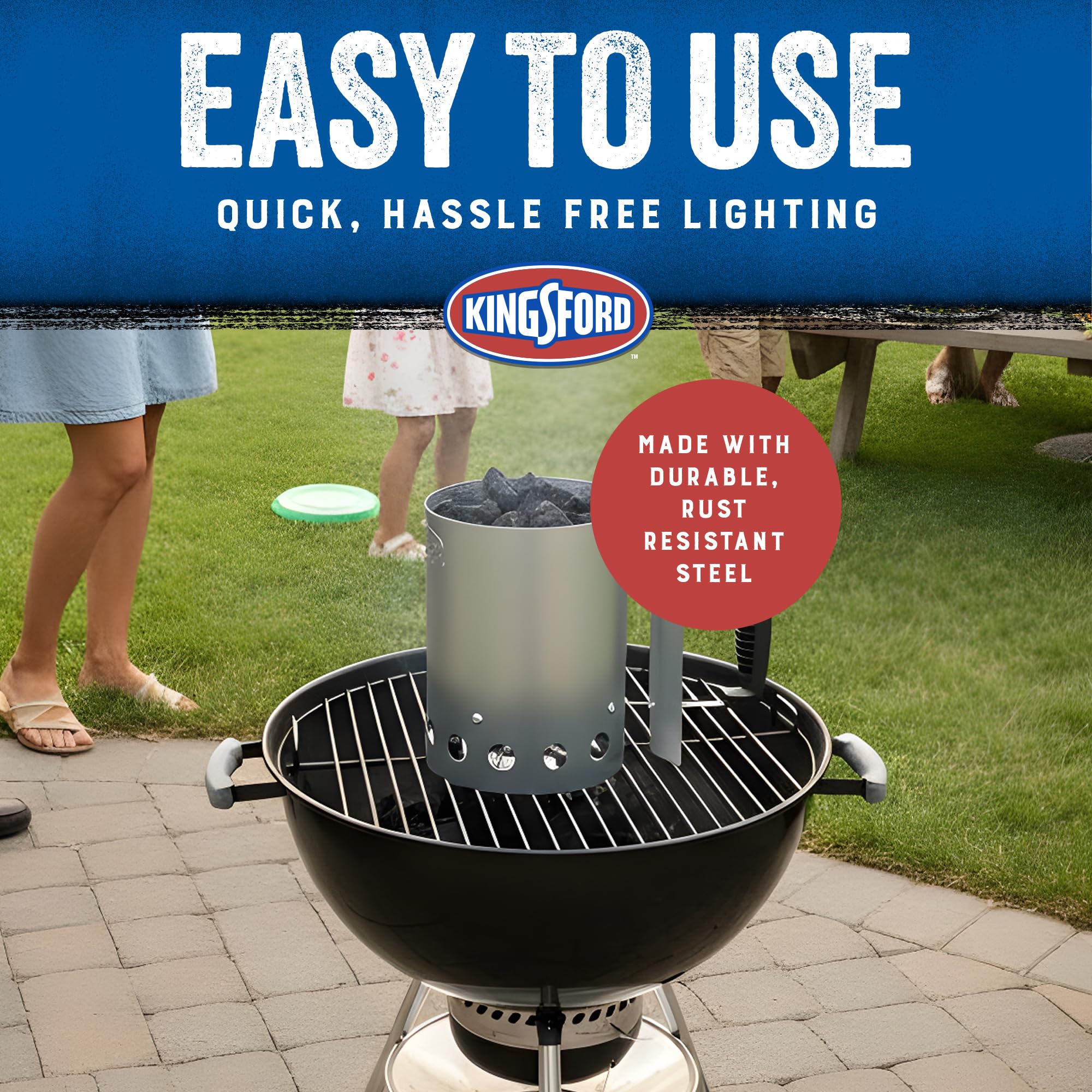 Kingsford escudo térmico en primer plano protegiendo contra el calor