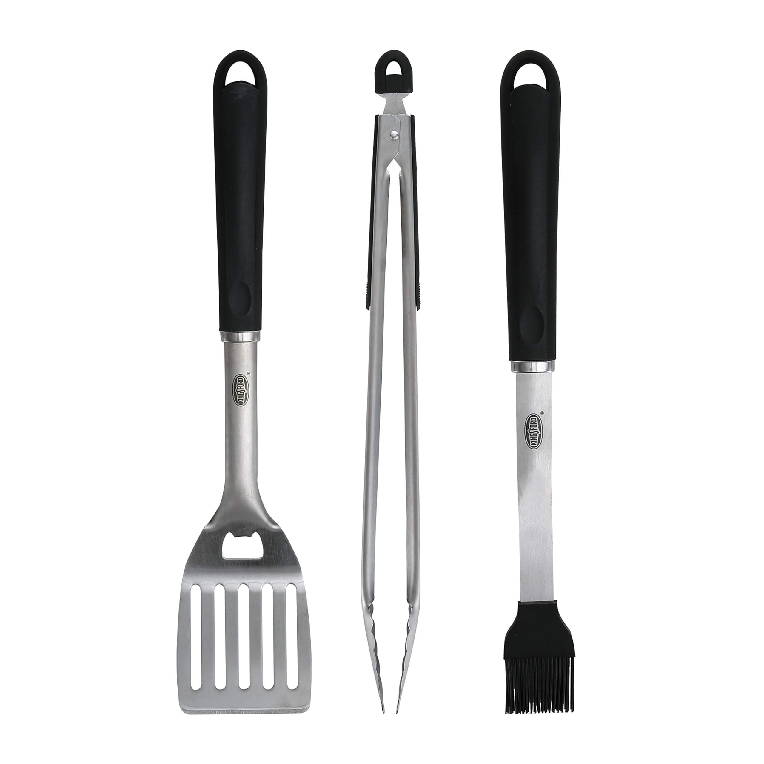 Kingsford vista frontal del set completo, herramienta durable y lista para parrilla