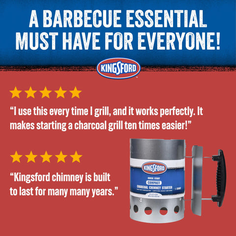 Kingsford tamaño a escala junto a una parrilla portátil para comparar compatibilidad
